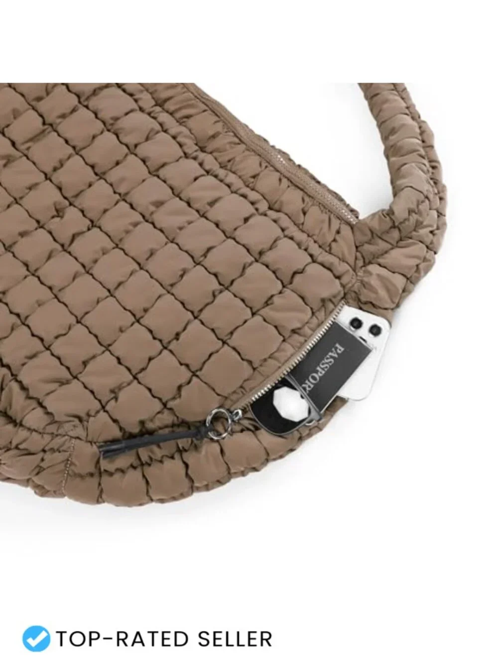 Quilted Quilted Carryall Tote Bag Crossbody Hobo Lightweight Padded Shoulder